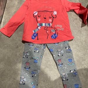 Girls Gymboree‎ winter dog coral set